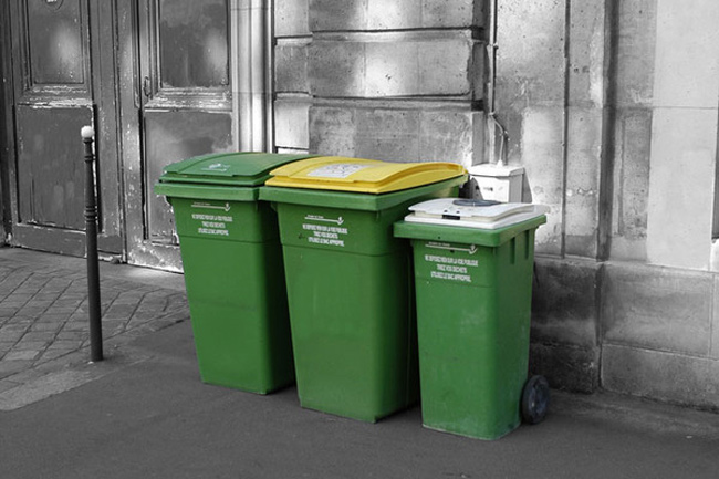 Paris garbage bins